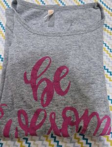Solid Casual Quote Printed T-Shirt