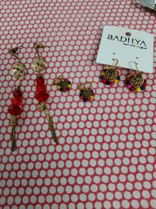 3 Pairs Of Earrings