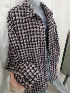 Woolen Overshirt Pink n black Check by Primark