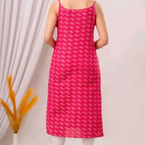Pink Printed Kurta