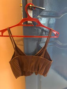 Brown Bralette Crop Top