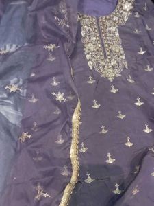 Purple Embroidered Kurta Set