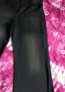 Wide Leg Black Wash Jeans