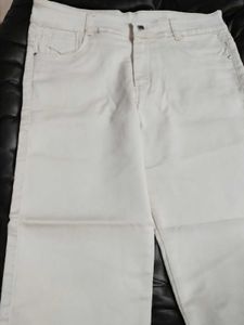 Off-White Cream Color Straight Fitted Trouser (Men
