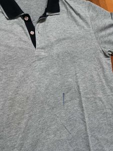 Men&#39;s Grey Cotton Polo Tshirt