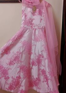 Pink Floral Ethnic Gown