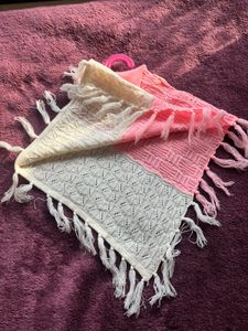 Girls Pink &amp; Cream Poncho