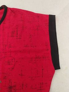 Women Red Colour Longe Wear T Shirt