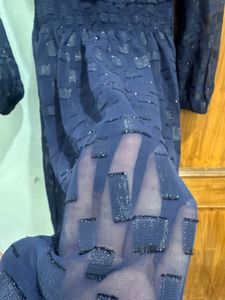 Navy Blue Patterned Dress