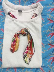 White Trendy Knot Top