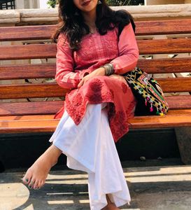 Brown Lakhnavi Kurti- Open For Offers