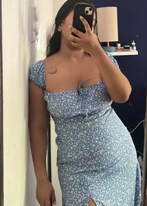 Blue Floral Mini Dress
