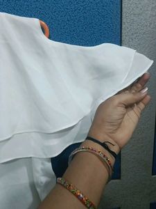 White Ruffle Sleeve Blouse