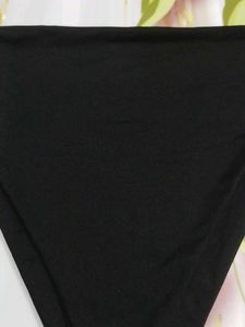 (520)Black High-Waisted Swim Bottom