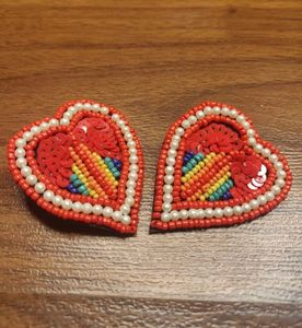 Beaded Heart Earrings
