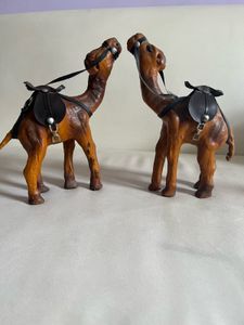 Vintage Wooden Camels + Girl+ Mat By Homecentre