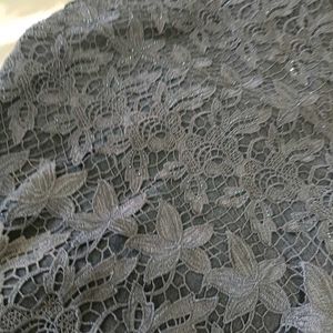 Gray Skirt with Lace Detail