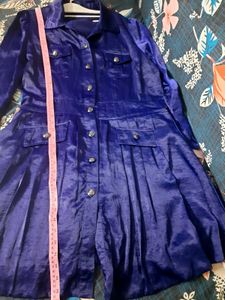 Korean Stylish Blue Shirt Dress