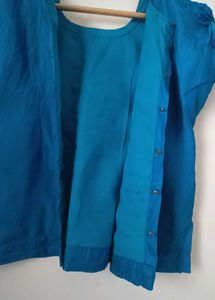 Blue &amp; Gold Lehanga Blouse Set