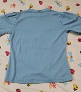 Round Neck Top In Louis Blue Colour