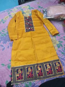 Chic Mustard Embroidered Kurta