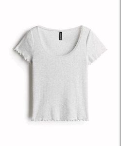Gray Ruffle Tee