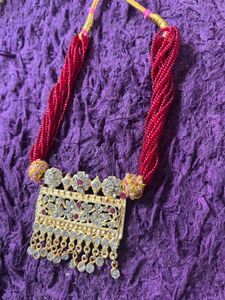 Beaded &amp; Rhinestone Statement Necklace