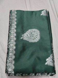 Elegant Green &amp; Silver Saree
