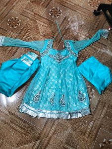 Kids Triple Layered Anarkali Dupatta &amp; Pant