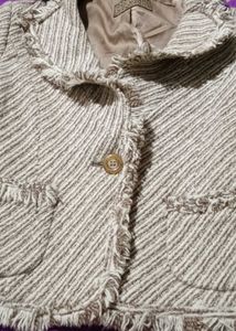 Tweed Fringed Blazer