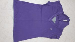 Purple Violet Tshirt With Mega Sleeves Grey Line