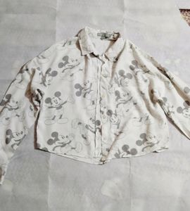 Bershka Branded MickeyMouse Cute Crop Shirt❤️