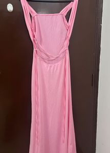 Baby-Pink Bodycon Maxi Dress