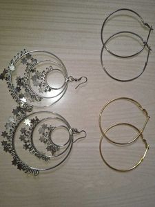 2Hoop & 1Star Earrings (total 3)