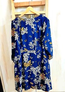 Blue Printed Dress Bust Size-28-30