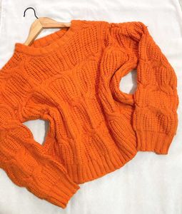 B2G2 🎁Pinterest Oversized Orange Knit Sweater E