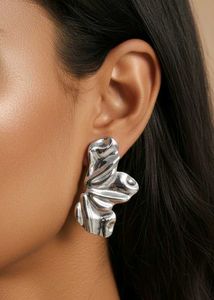 Sculptural Silver Statement Earrings
