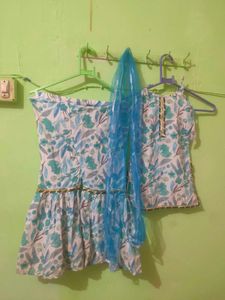 Floral Print Girls' Outfit
