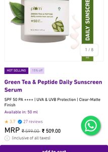 Plum Goodness Green Tea &amp; Peptide Sunscreen Serum