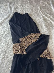 Lace Trim Maxi Skirt