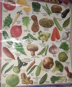 Hindi Varnamala, Vegetables Fruits Animals Chart