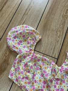 Floral Puff Sleeve Crop Top