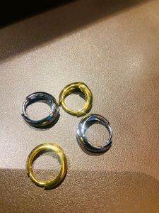 Gold and Silver Small Chunky Hoops -
