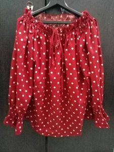 🍂Vintage Red Polka Off Shoulder top✨ | Retro