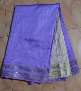 Lavender With White Gold Colour Saree 💜🤍💛