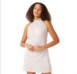 Lavender Mini Summer Dress With Halter Neck