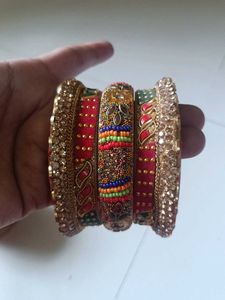 Set of 4 colorful Indian bangles