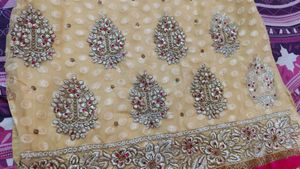 Cream And Pink Stiched Kurti