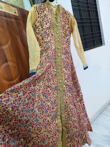 Front Open Long Kurti With Plazzo &amp; Dupatta
