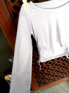 Cute White Long Sleeve Top